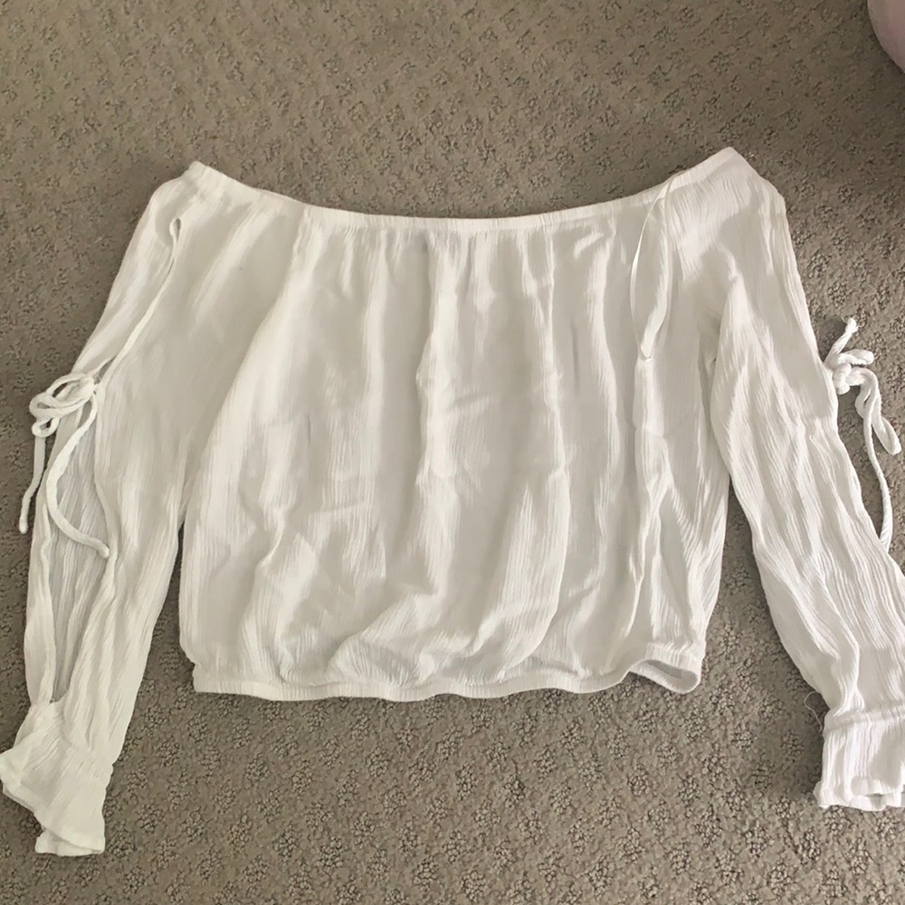 Papaya white blouse with open sleeves